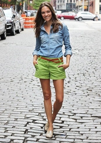 High waisted jeans shorts
