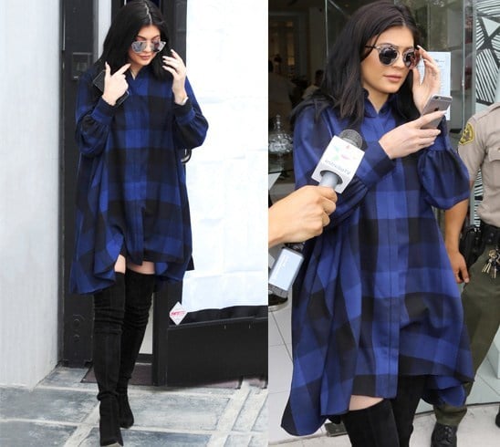 Kylie in oversized shirt