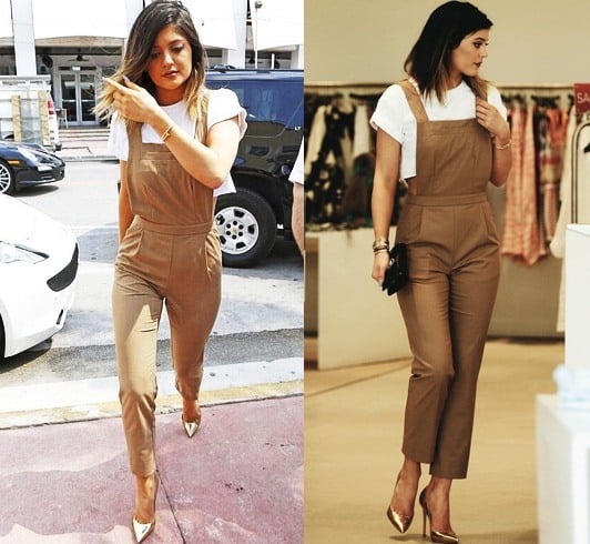 Kylie Jenner in Dungarees