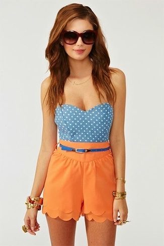 Orange high waist short