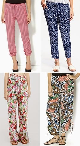 Patterned drapey pants