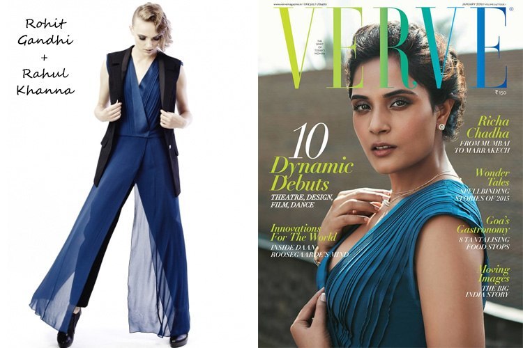 Richa Chadda on Verve January 2016 Magazine Cover