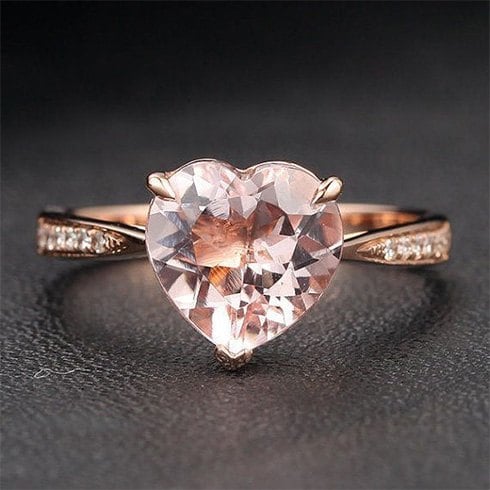 Rose-gold Morganite Diamond ring