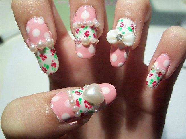 Rose Pearl Nail Art