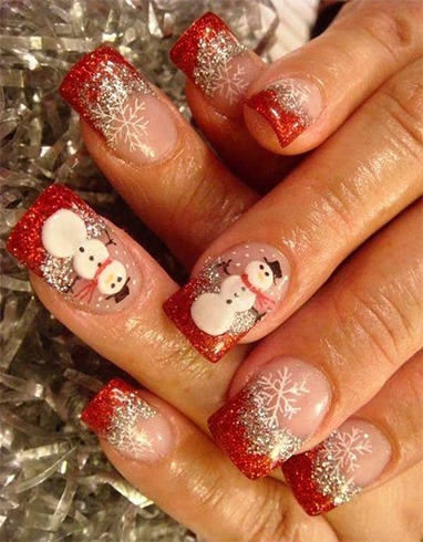 Sparkly Frosty Nail Art