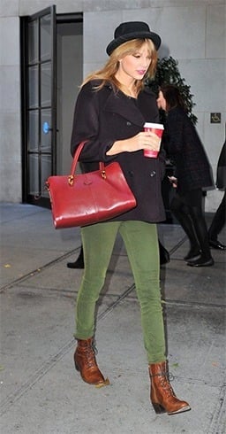 Taylor Swift in green pants