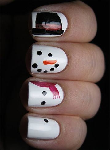 Twisted Snowman Nail Art