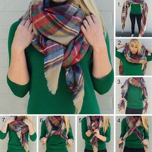 How to Wrap Around Blanket Scarf