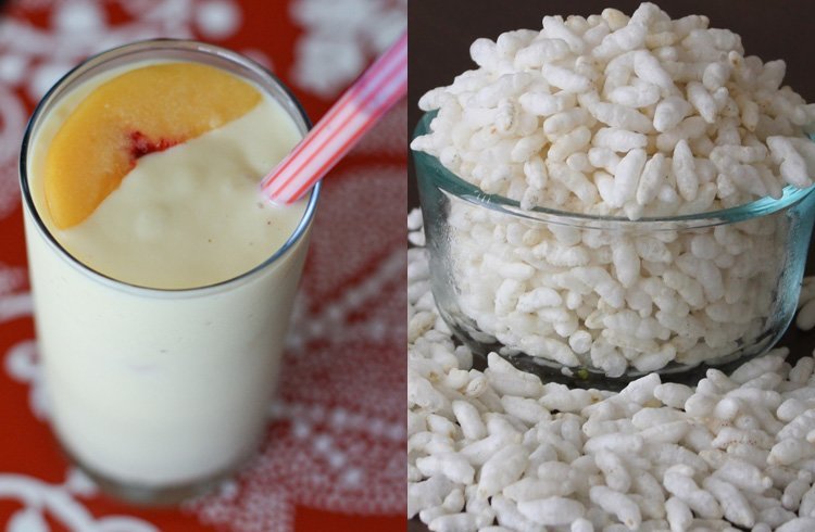 Yogurt smoothie and puffed rice