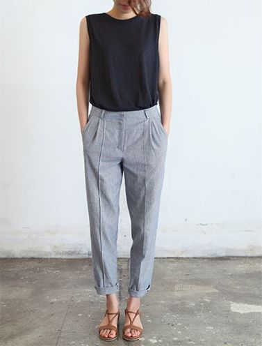 womens tops that look nice with gray slacks