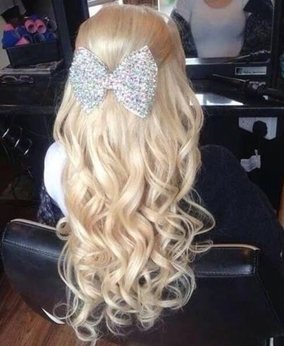 Curly Hair With A Bow