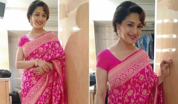 Madhuri Dixit Looks Exceptionally Beautiful In A Banaras Saree By Ritu 