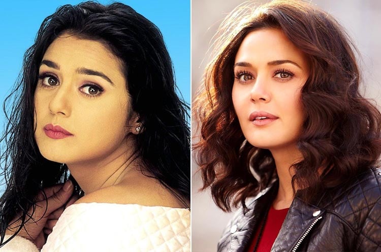 Preity Zinta then and now