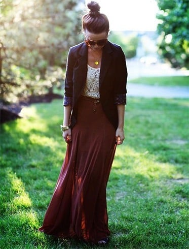 Blazer and Maxi Dress