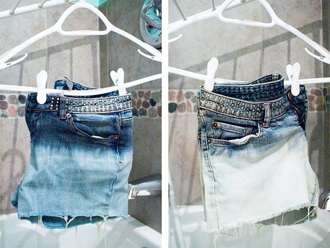 bleached jean shorts