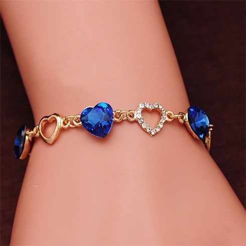 Blue hearted bracelet