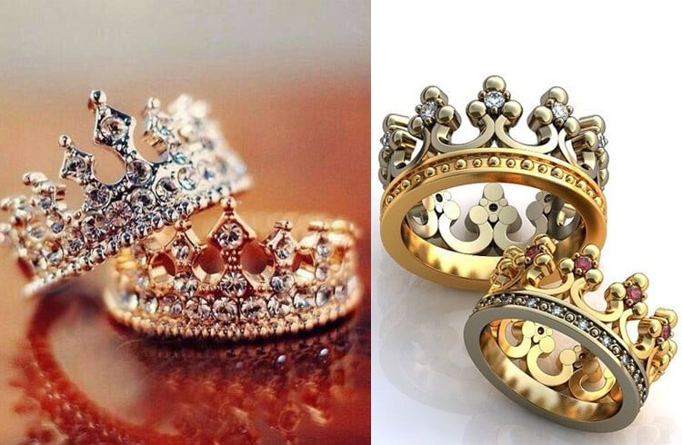 Crown rings for couple