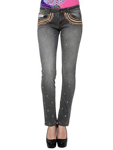 Hand-painted Tribal Booti Jeans