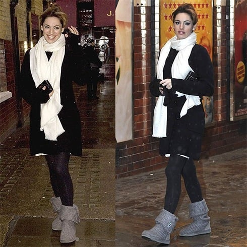 Kelly Brook uggs with leggings