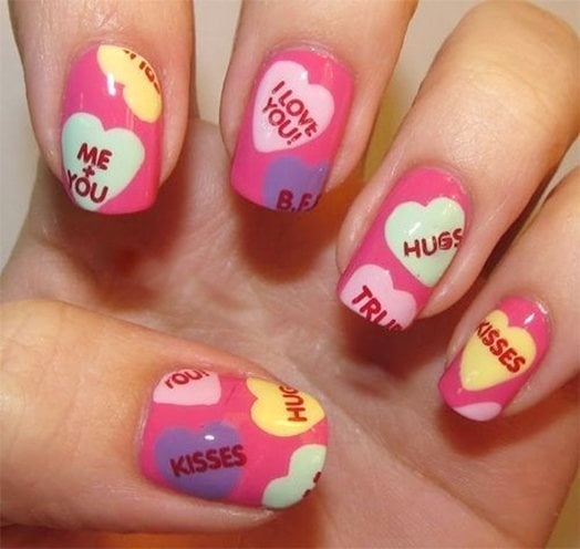 kiss nail art art designs