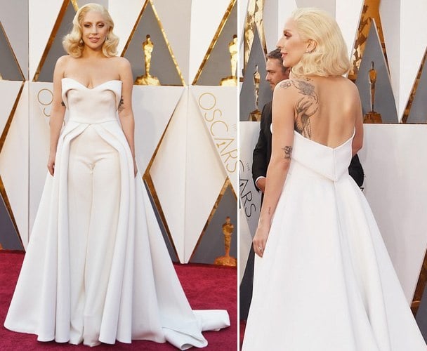 Lady Gaga 2016 Oscars red carpet