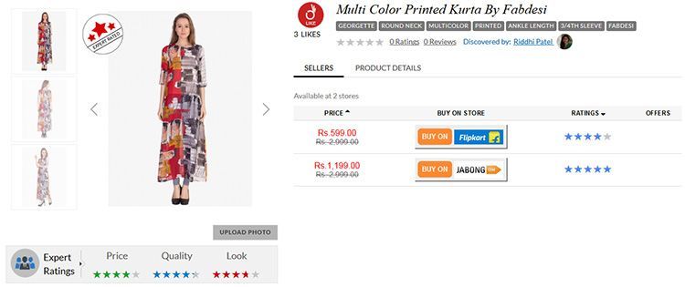 Multi color printed kurta by fabdesi