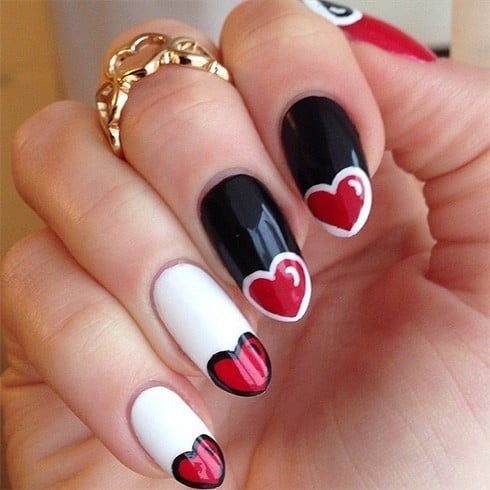 Red Hearts Nails