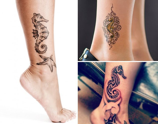 Seahorse Tattoo on Foot