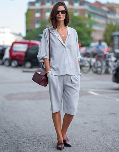 Striped romper with white sneakers