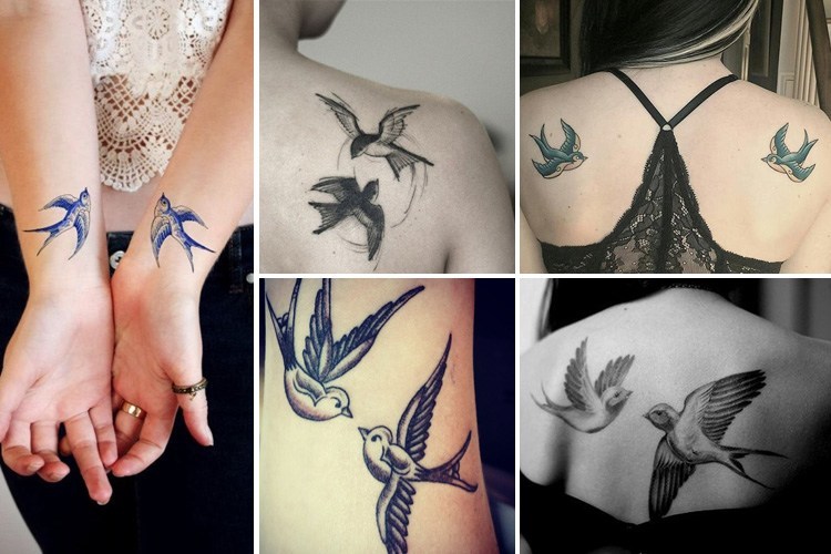 Couple Swallow Tattoos
