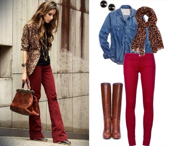 ways to wear maroon pants