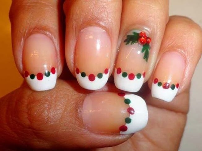 Christmas french tip nail designs