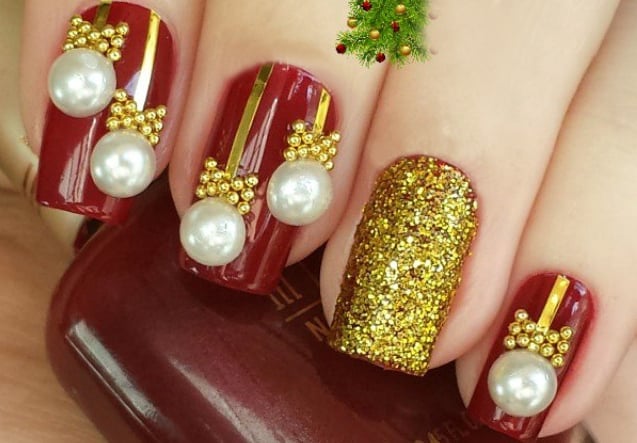 cool christmas nail design for short nail