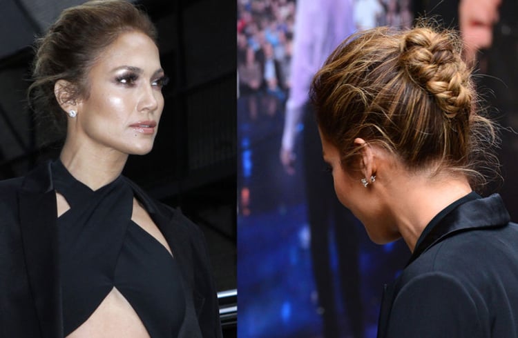 Jennifer Lopez Chignon Braided Updo