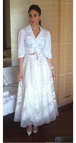 Kareena Kapoor White Dress At Ki and Ka promotions