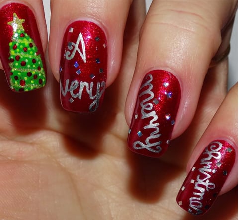 Merry christmas nail design