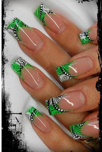 Peacock acrylic nails