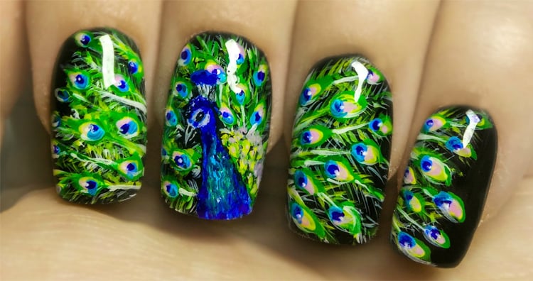 Peacock green nail polish