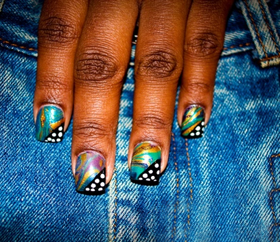 Peacock inspired nails