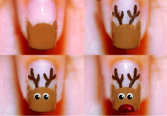 Simple christmas nail art