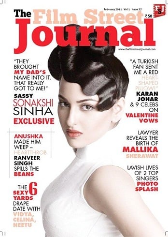 Sonakshi Sinha On Film Street Journal Magazine Cover