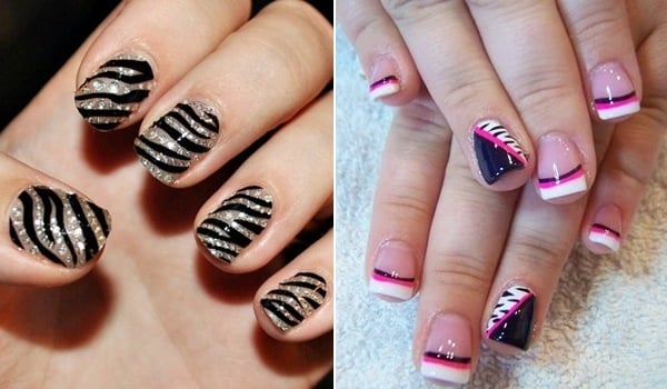 Animal Print with Glitter Nude Shade Nail Art Artificial / Fake Nails –  Bhavya