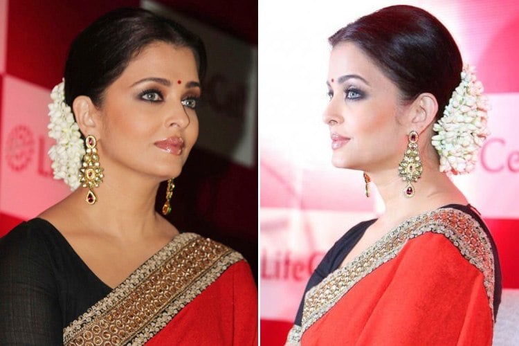 Aishwarya Rai high bun hairstyle