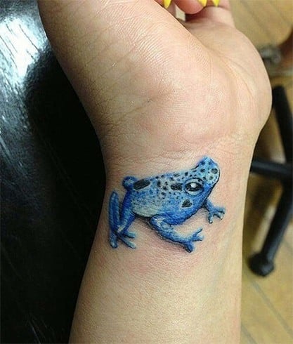 Blue frog tattoo