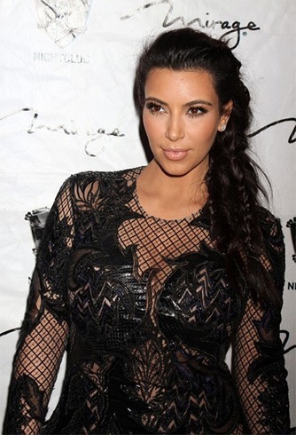 Kim Kardashian Messy Braid