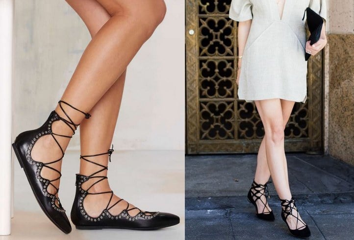 Lace Up Ankle Flats