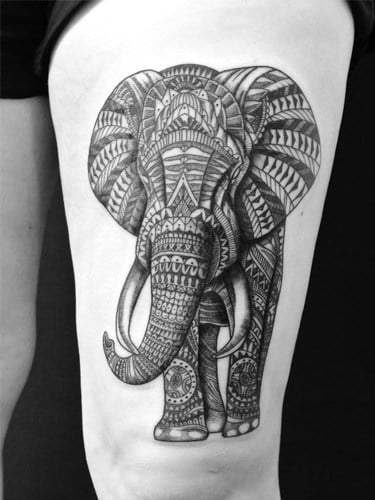 Large Elephant Tattoo Designs