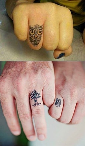 21 Owl Tattoos On Fingers