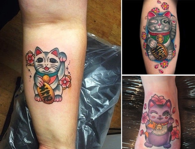 Lucky Cat Tattoo Designs