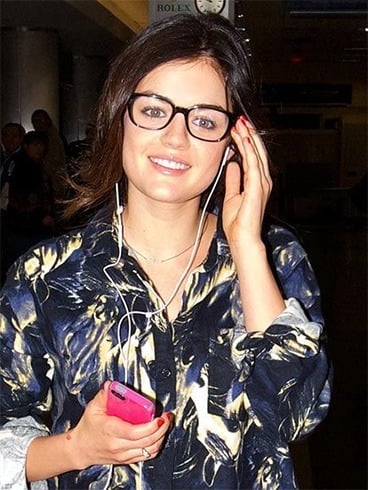 Lucy Hale oversized spectacles